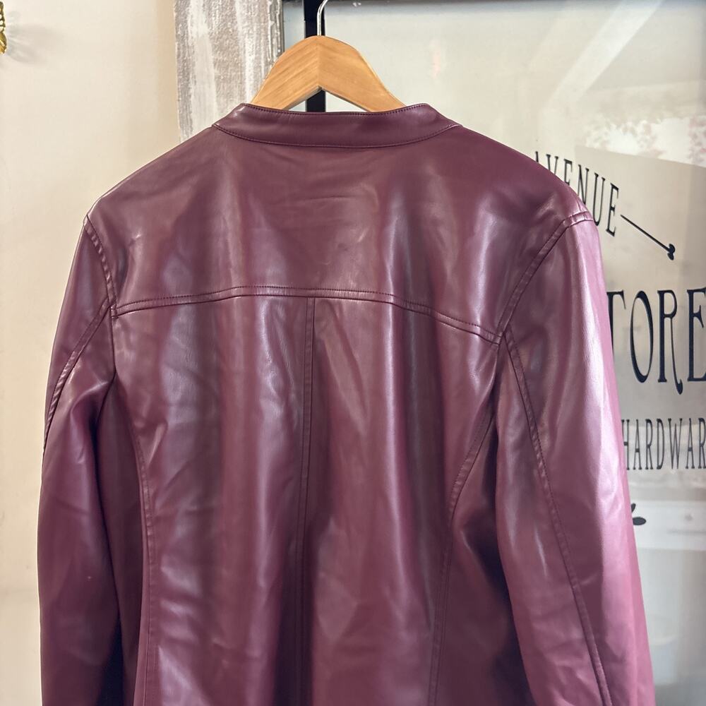Maroon Philosophy Vegan Leather Jacket Size XL - Picture 13 of 14